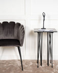 Side Table Square 40*40 - Artificial Stone / Black - vivahabitat.com