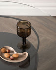 Bovall Coffee Table - Black / Clear glass ⌀90 - vivahabitat.com