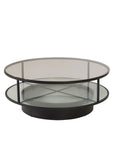 Falsterbo - Sofa Table Round - Glass / Black - vivahabitat.com