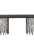 Furniture Fashion Stone oval Dining Table - Black / Mocca Veneer - vivahabitat.com