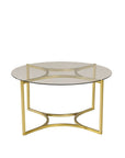 Kivik - Sofa Table - Glass / Brushed Brass - vivahabitat.com