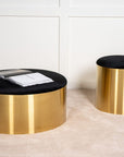 Puff - Stool ø45 - Black / Shiny Brass - vivahabitat.com