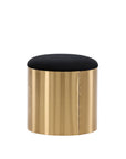 Puff - Stool ø45 - Black / Shiny Brass - vivahabitat.com