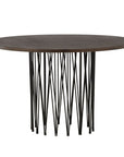 Stone round Dining Table - Black / Mocca Veneer - vivahabitat.com