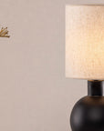 Vind Mysterna Table Lamp - Black / Fabric Beige - vivahabitat.com