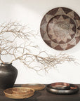 Large Natural Boho Chic & Japandi Black Wall Plate