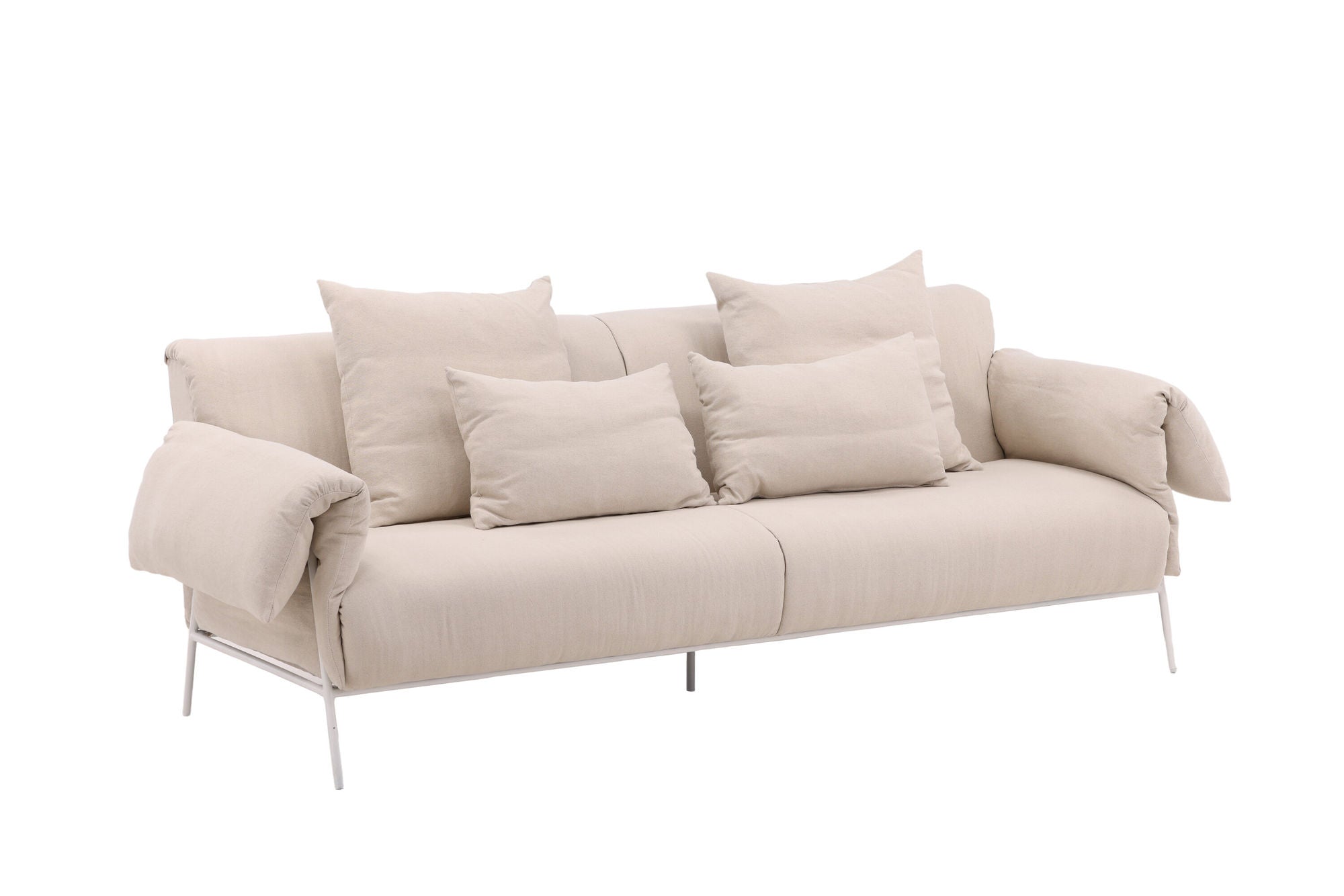 Vind Öckerö Sofa - White / Beige Linen - vivahabitat.com