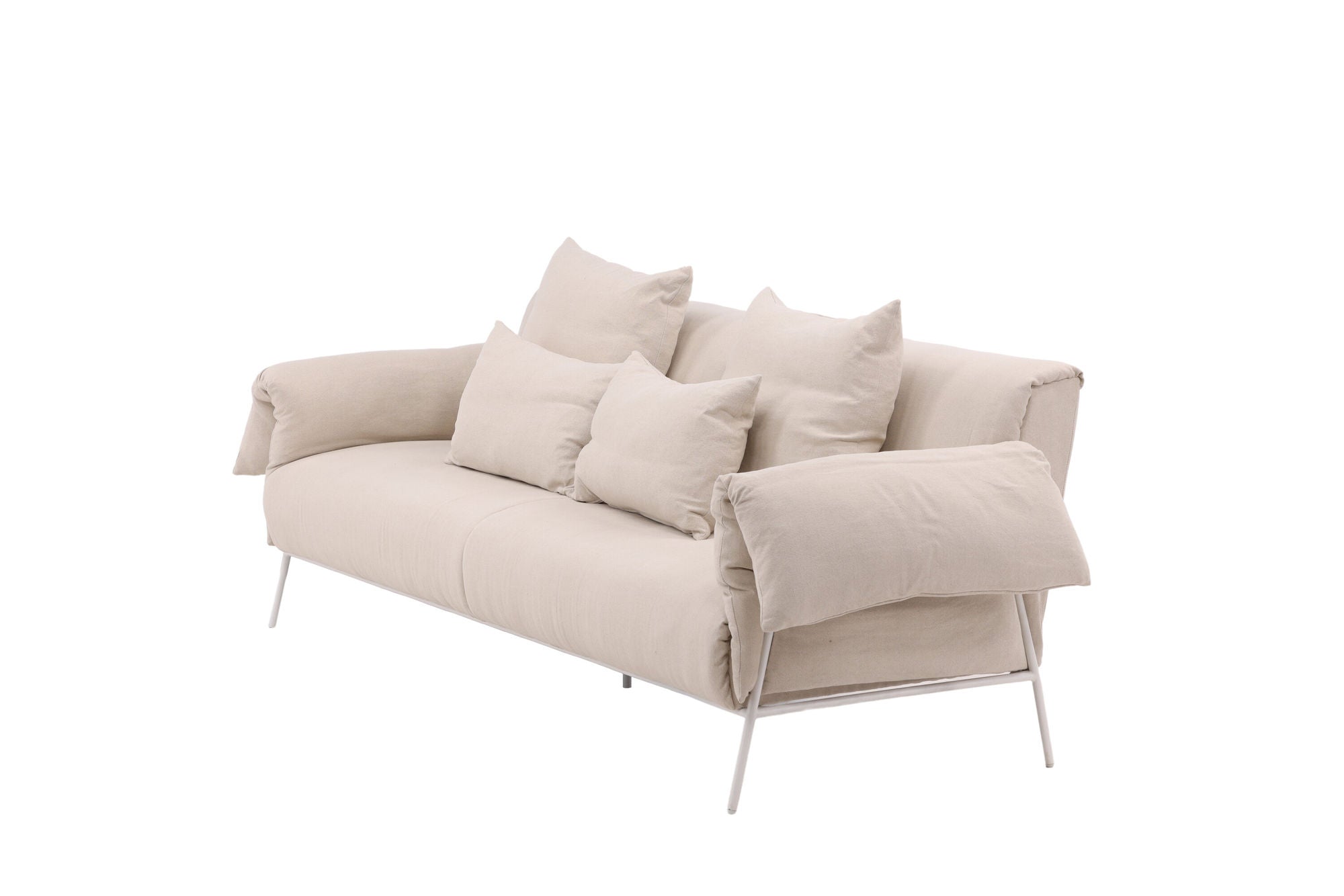 Vind Öckerö Sofa - White / Beige Linen - vivahabitat.com