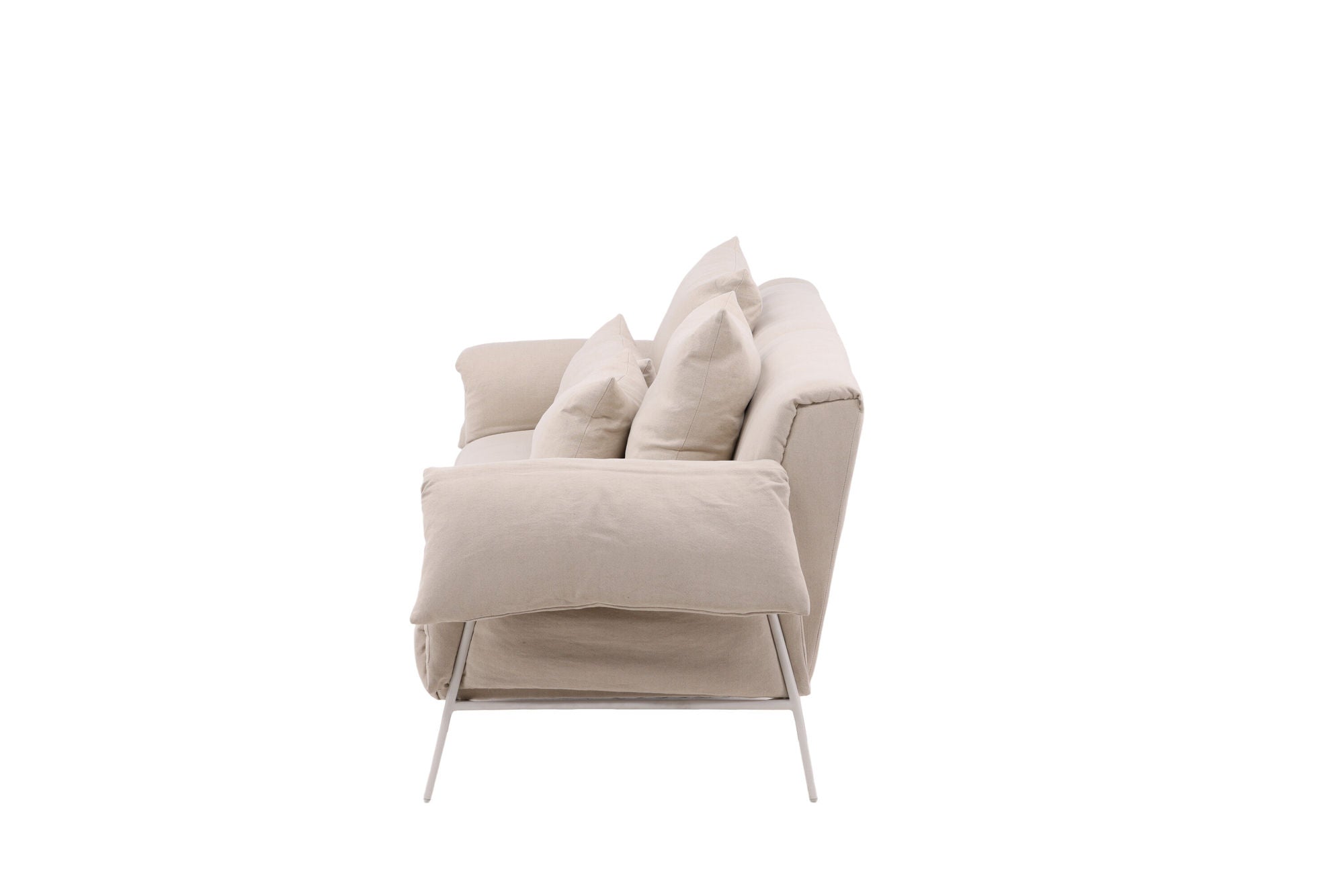 Vind Öckerö Sofa - Weiß / Beige Leinen