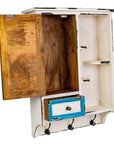Beautiful wooden blue/white shabby chic wall cabinet - vivahabitat.com