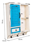 Beautiful wooden blue/white shabby chic wall cabinet - vivahabitat.com