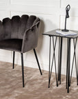 Side Table Square 40*40 - Artificial Stone / Black - vivahabitat.com