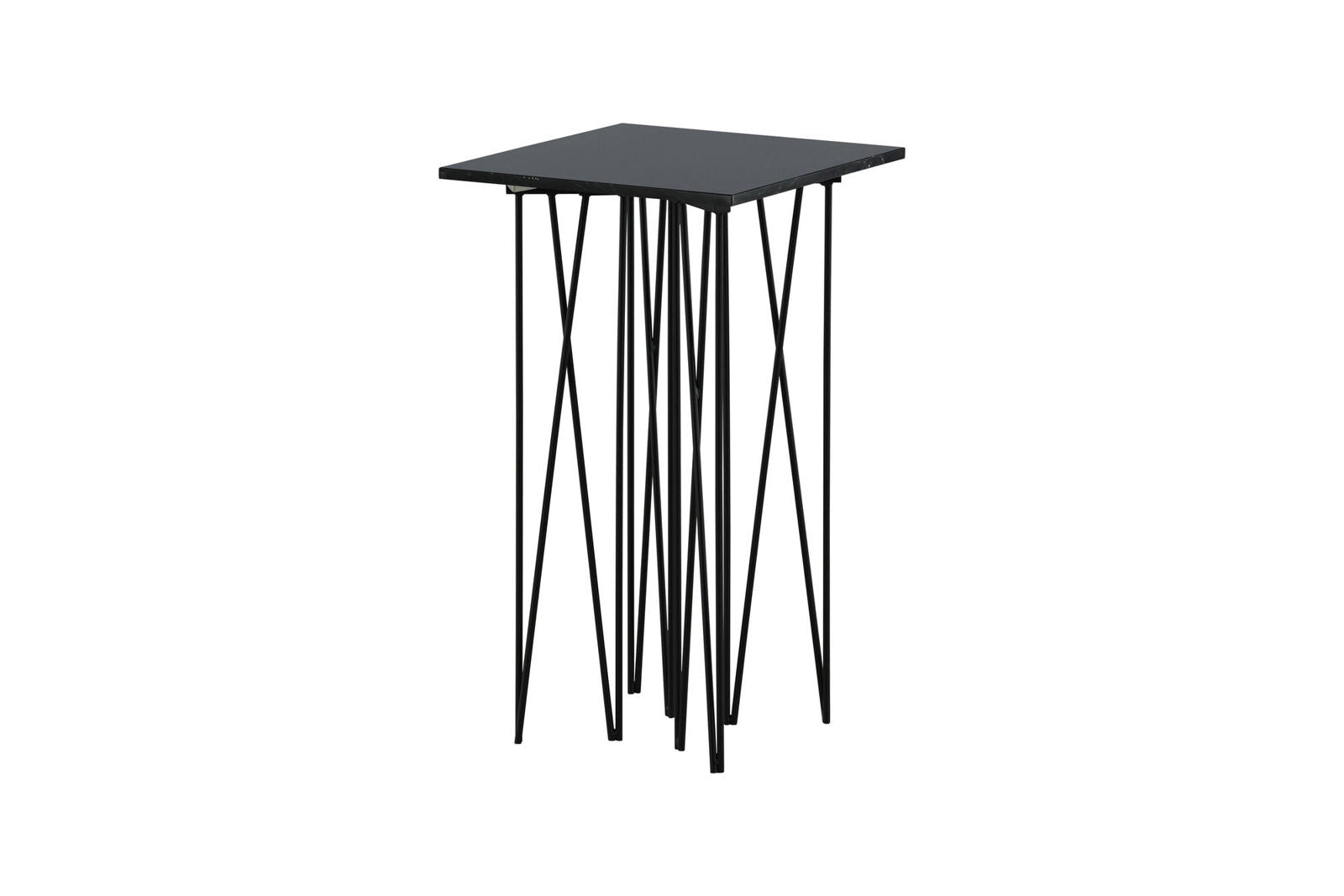 Side Table Square 40*40 - Artificial Stone / Black - vivahabitat.com