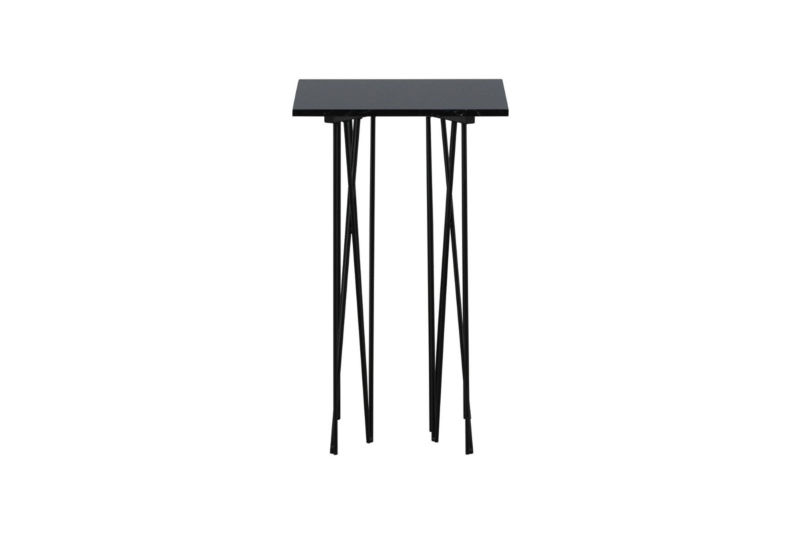 Side Table Square 40*40 - Artificial Stone / Black - vivahabitat.com