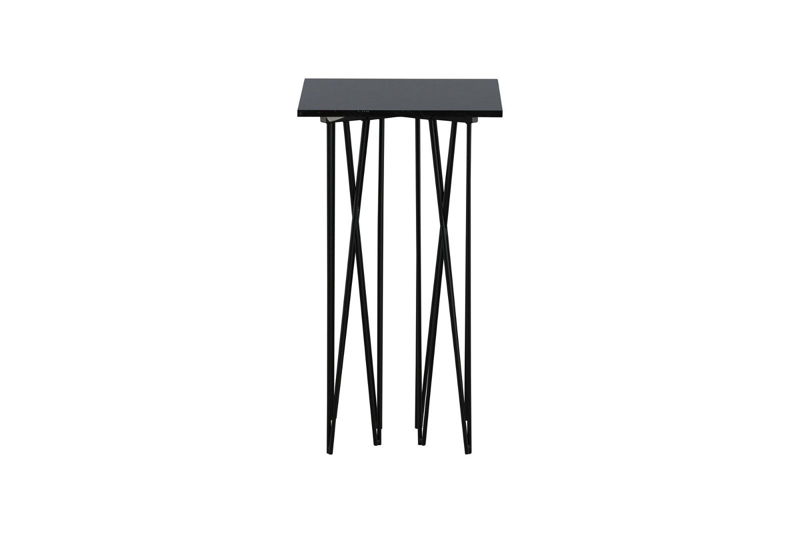 Side Table Square 40*40 - Artificial Stone / Black - vivahabitat.com