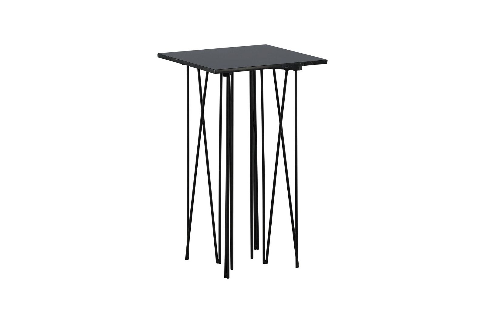 Side Table Square 40*40 - Artificial Stone / Black - vivahabitat.com