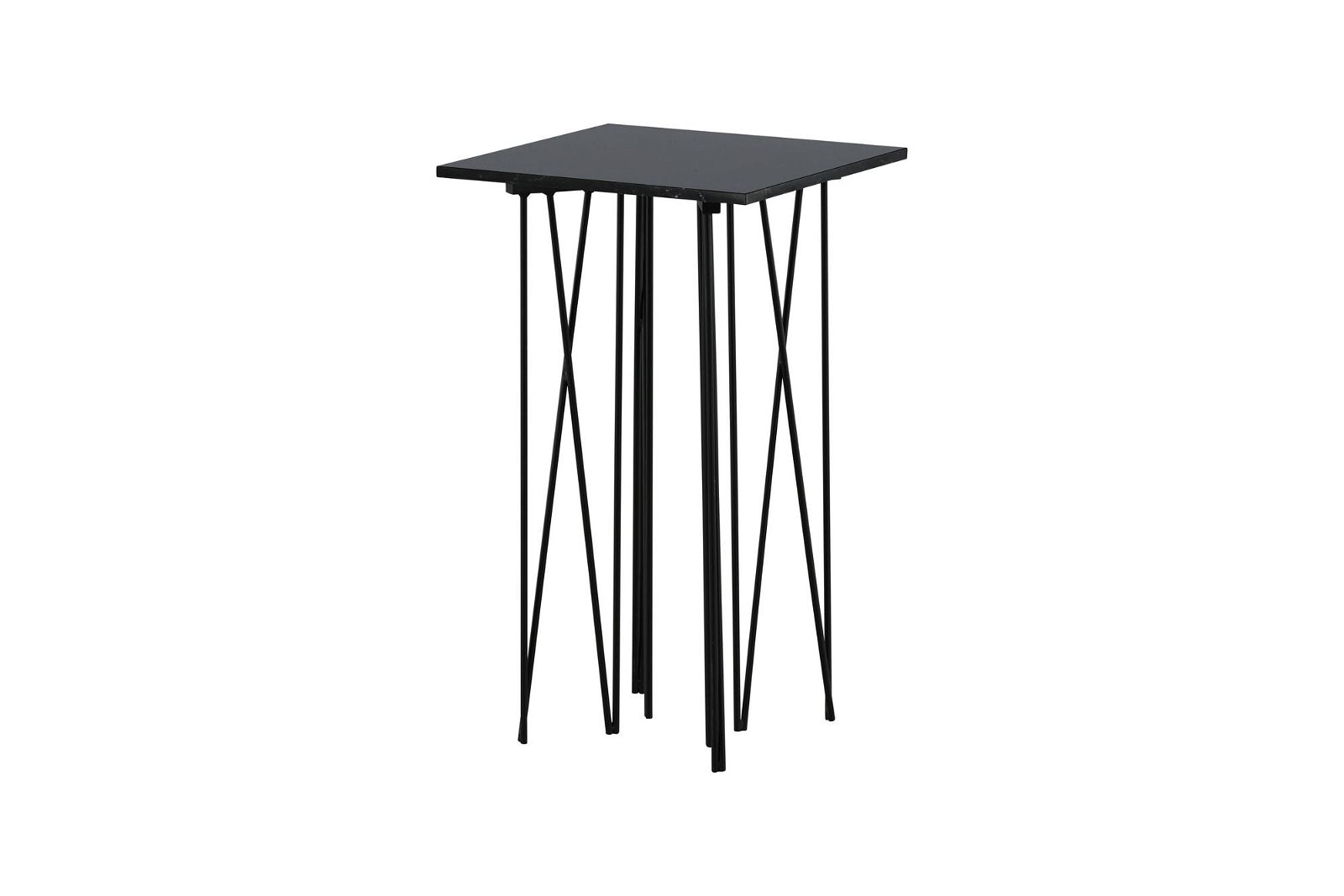 Side Table Square 40*40 - Artificial Stone / Black - vivahabitat.com
