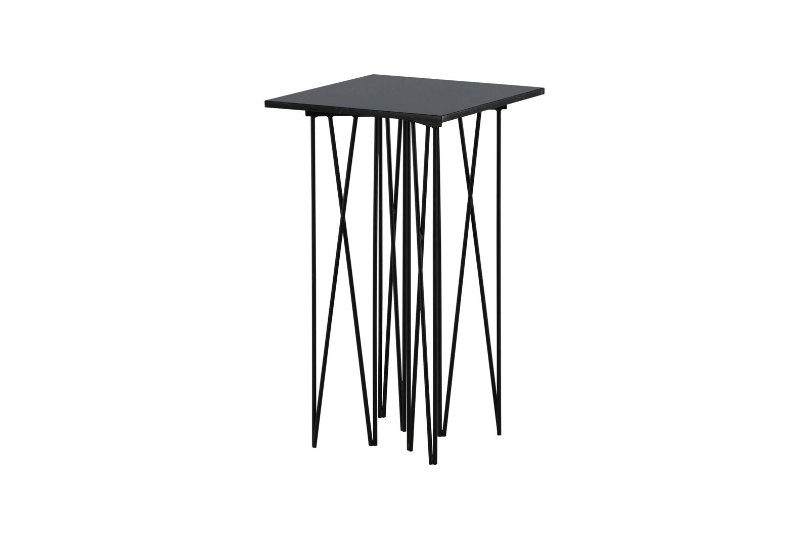 Side Table Square 40*40 - Artificial Stone / Black - vivahabitat.com
