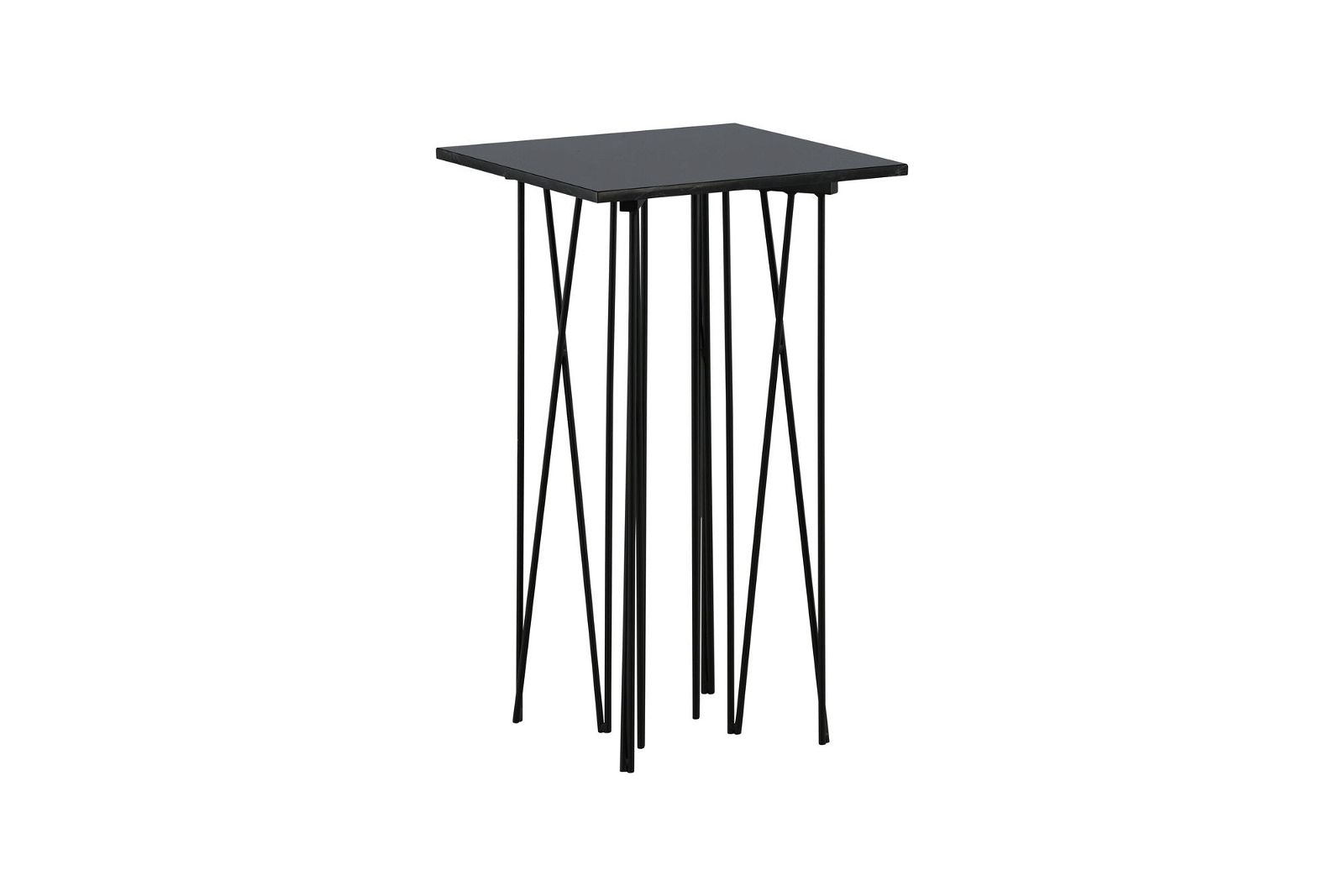 Side Table Square 40*40 - Artificial Stone / Black - vivahabitat.com