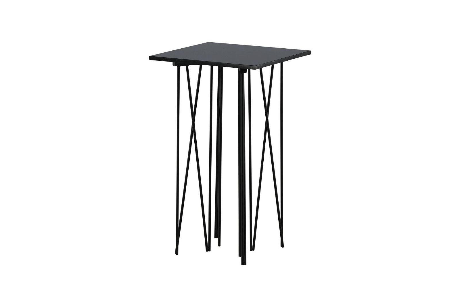 Side Table Square 40*40 - Artificial Stone / Black - vivahabitat.com