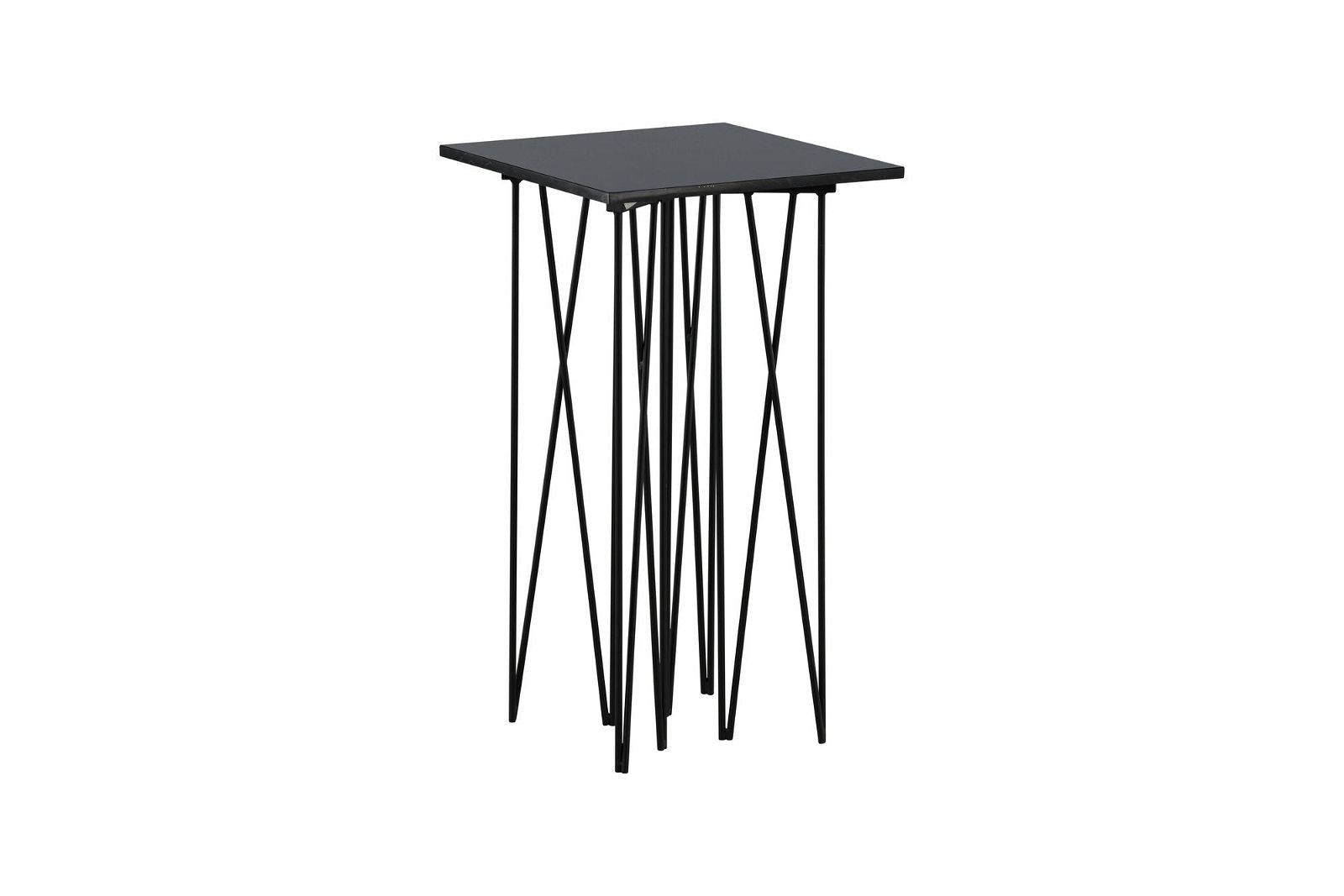 Side Table Square 40*40 - Artificial Stone / Black - vivahabitat.com
