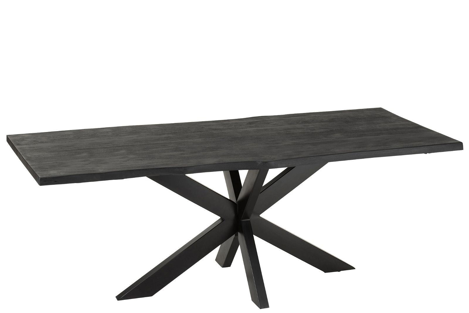 Black wooden dining table with life edge - vivahabitat.com