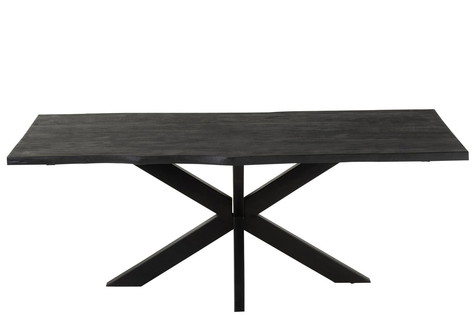Black wooden dining table with life edge - vivahabitat.com