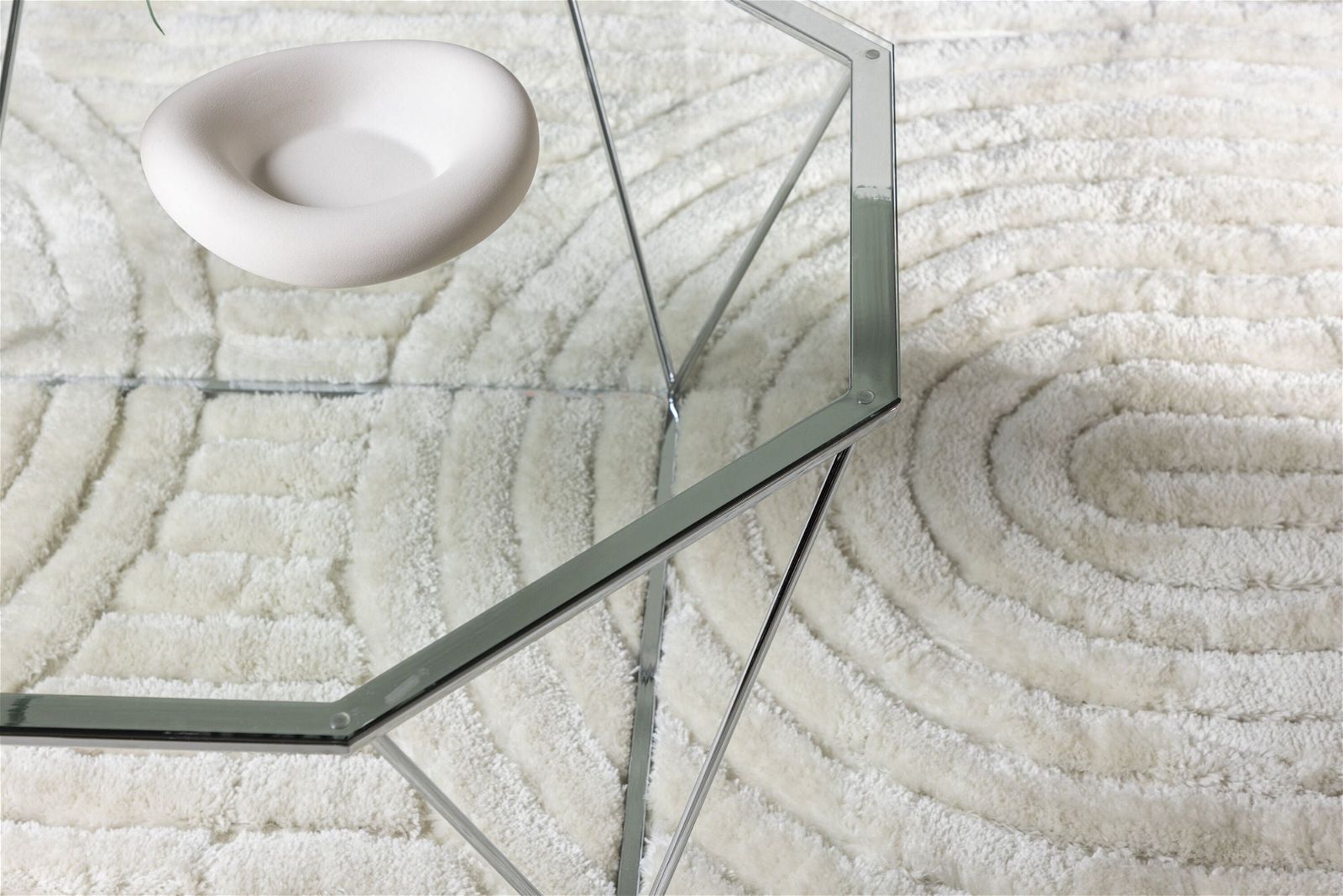 Österlen Sofa Table  - Silver Chrome / Clear glass - vivahabitat.com