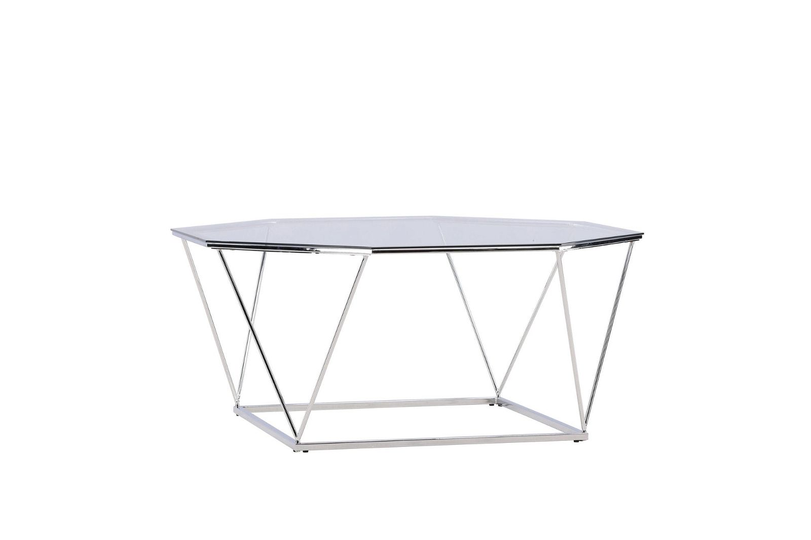 Österlen Sofa Table  - Silver Chrome / Clear glass - vivahabitat.com