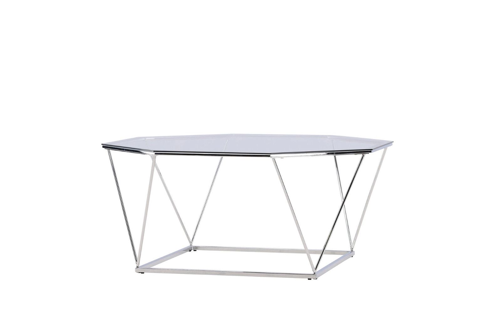 Österlen Sofa Table  - Silver Chrome / Clear glass - vivahabitat.com