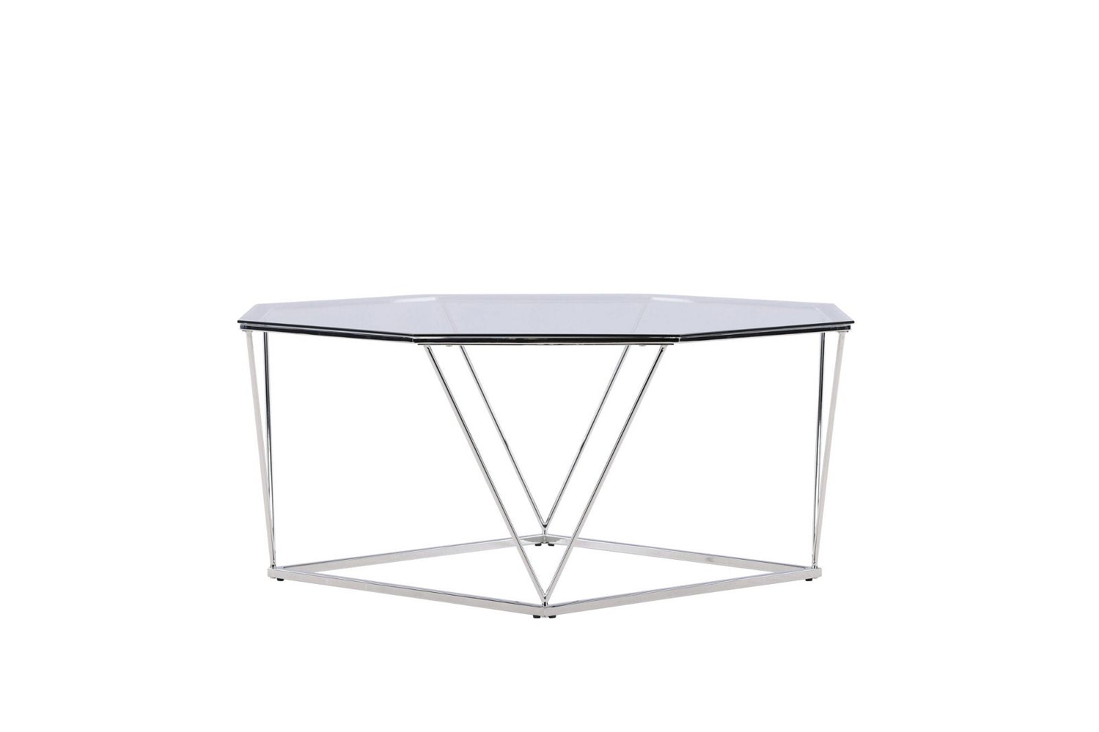 Österlen Sofa Table  - Silver Chrome / Clear glass - vivahabitat.com