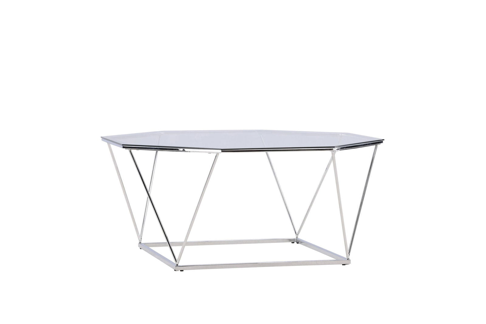 Österlen Sofa Table  - Silver Chrome / Clear glass - vivahabitat.com