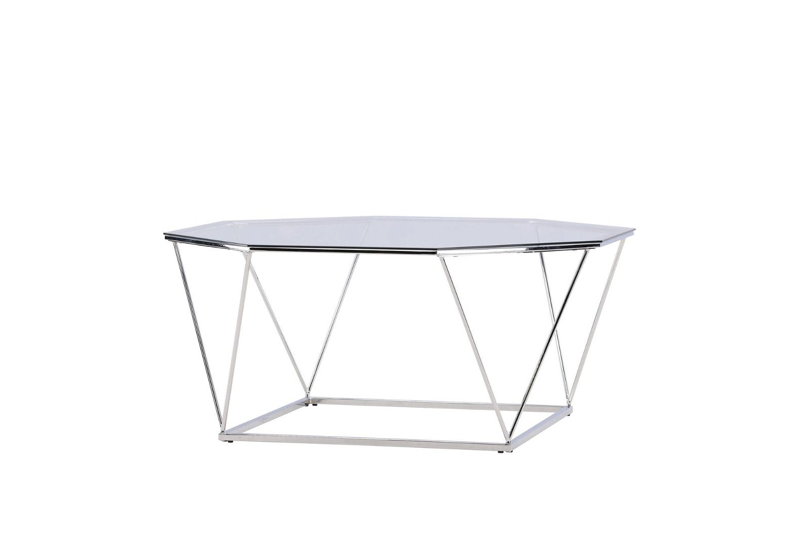 Österlen Sofa Table  - Silver Chrome / Clear glass - vivahabitat.com