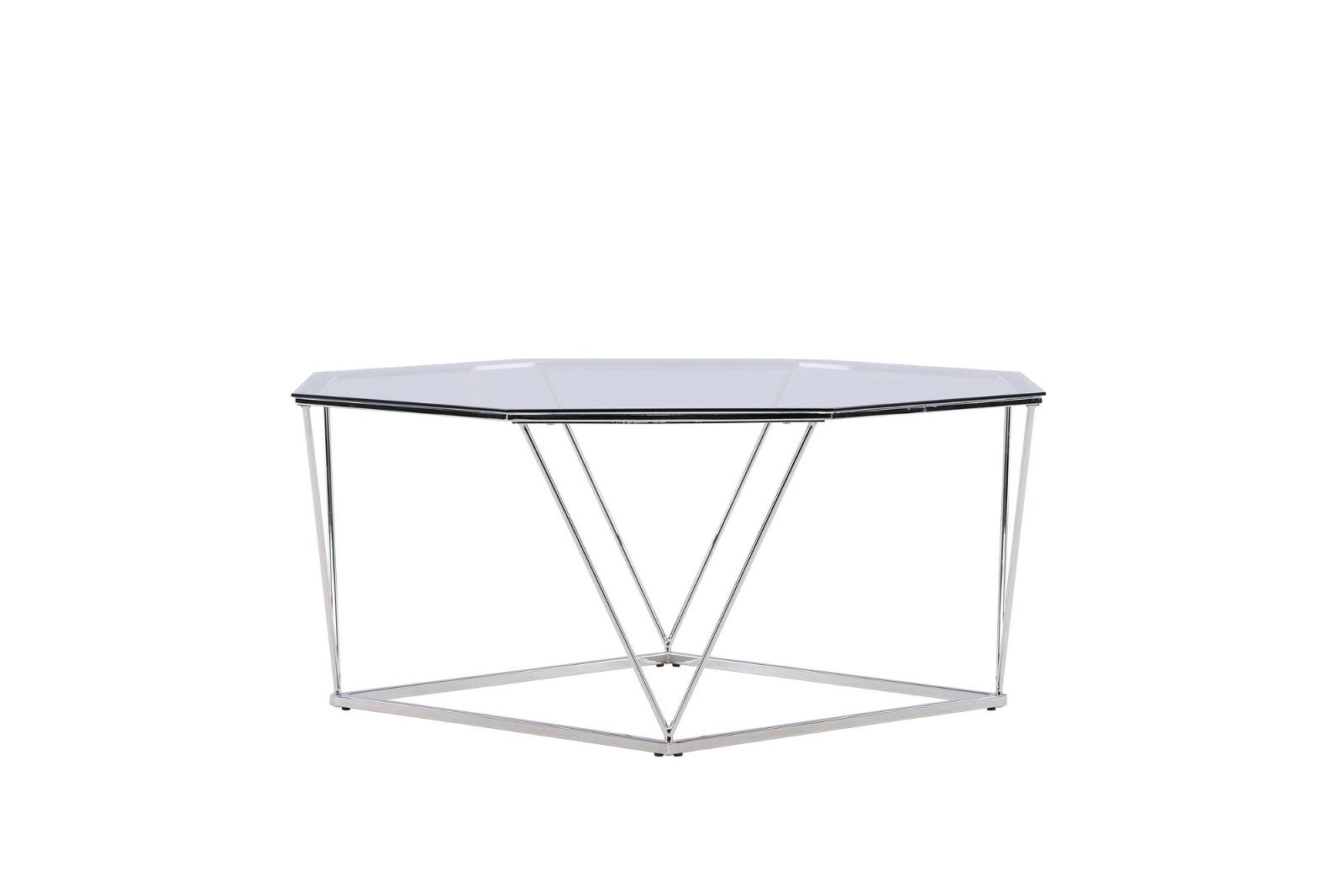 Österlen Sofa Table  - Silver Chrome / Clear glass - vivahabitat.com