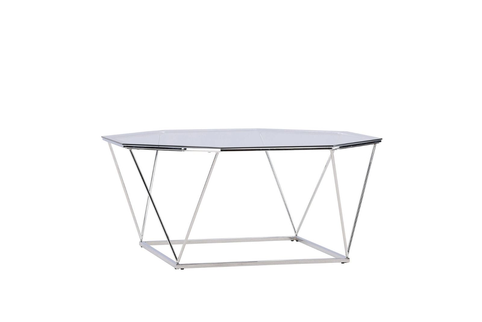 Österlen Sofa Table  - Silver Chrome / Clear glass - vivahabitat.com