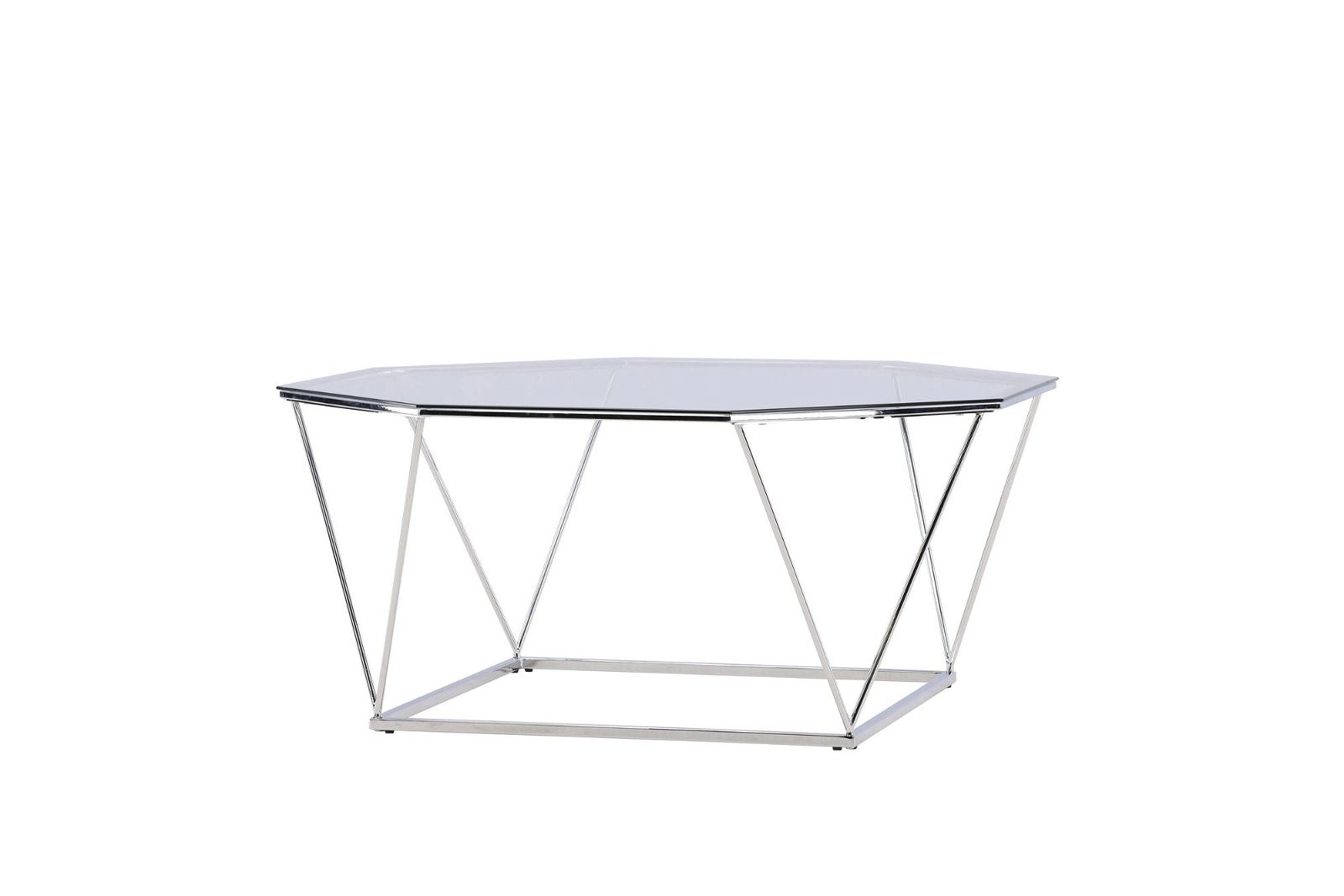 Österlen Sofa Table  - Silver Chrome / Clear glass - vivahabitat.com