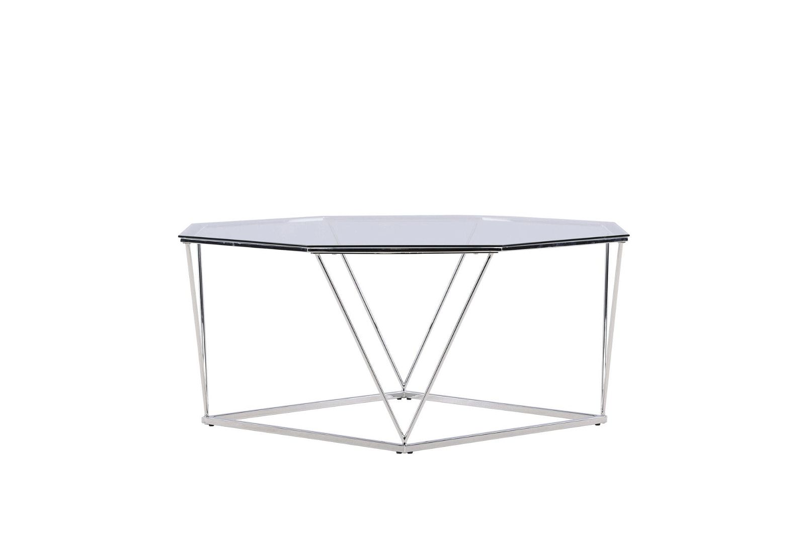 Österlen Sofa Table  - Silver Chrome / Clear glass - vivahabitat.com
