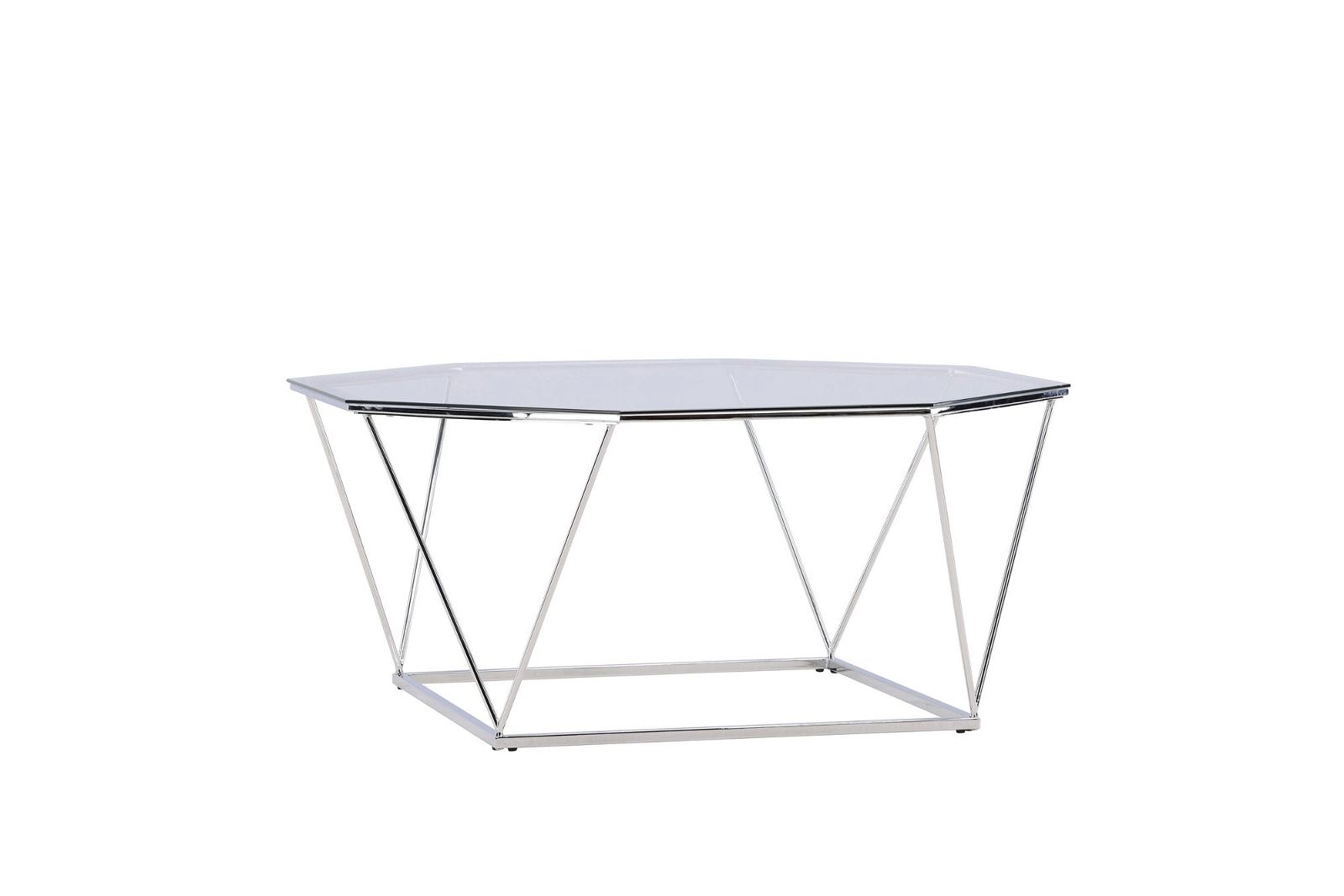 Österlen Sofa Table  - Silver Chrome / Clear glass - vivahabitat.com