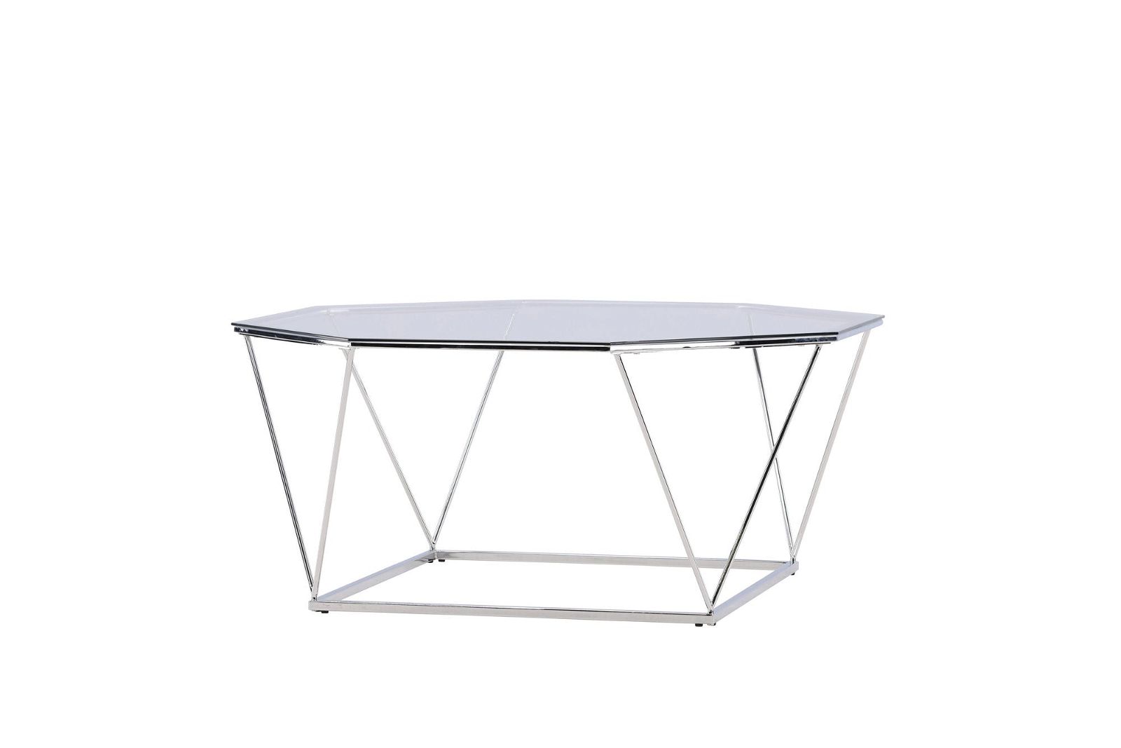 Österlen Sofa Table  - Silver Chrome / Clear glass - vivahabitat.com