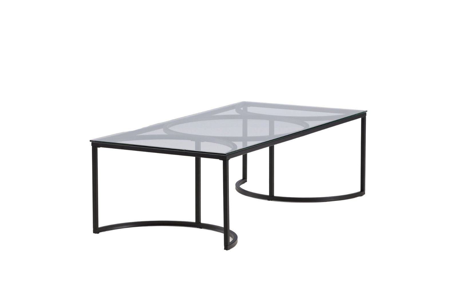 Skanör Sofa Table Rectangular - Black / Clear glass - vivahabitat.com