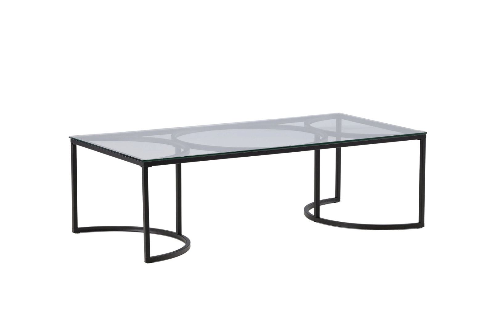 Skanör Sofa Table Rectangular - Black / Clear glass - vivahabitat.com
