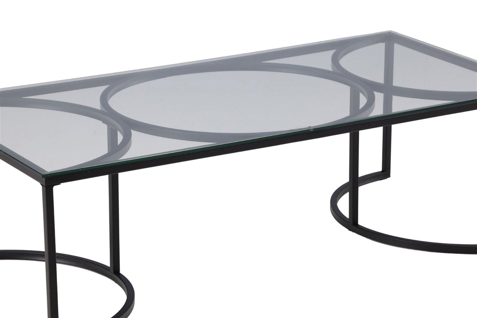Skanör Sofa Table Rectangular - Black / Clear glass - vivahabitat.com