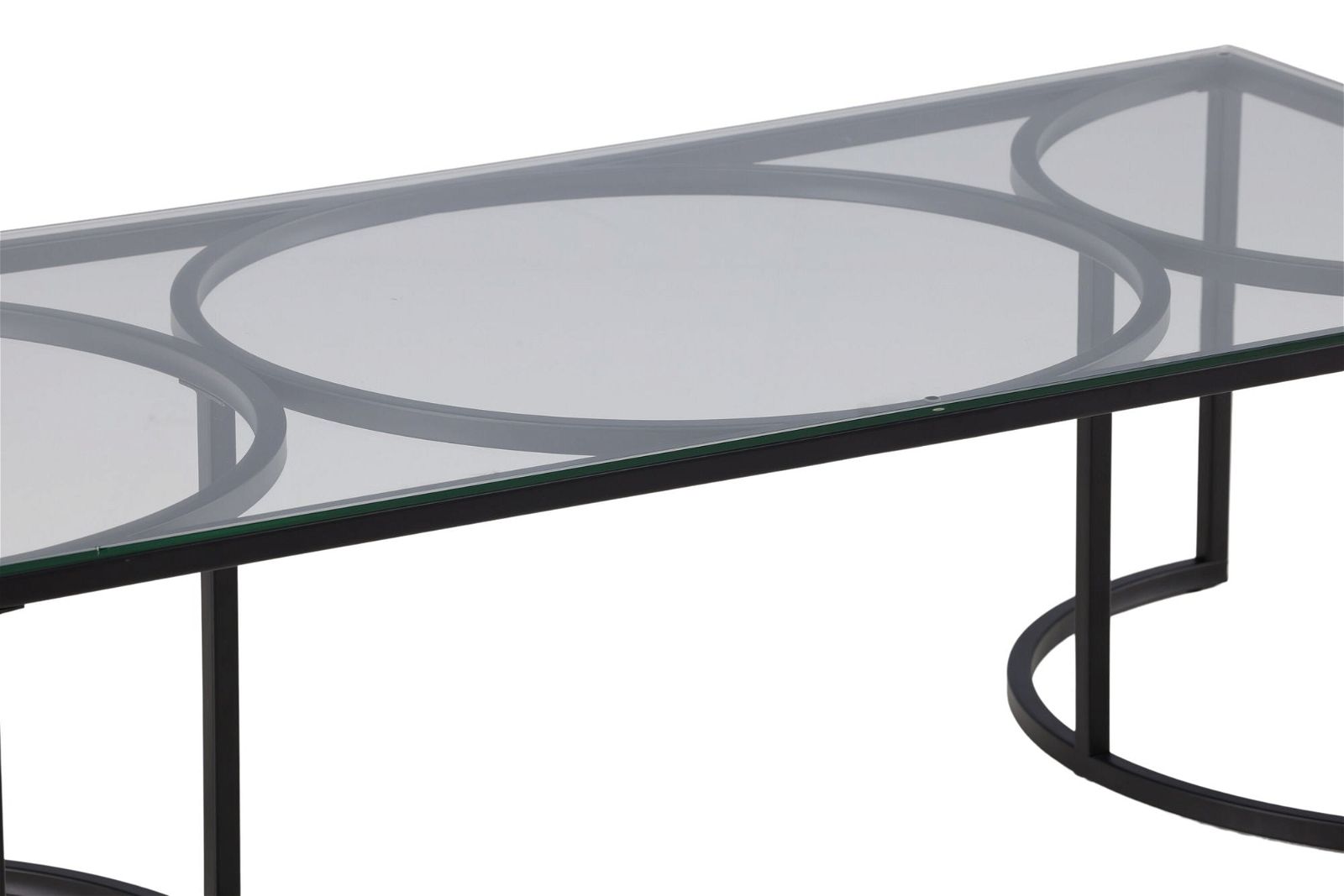 Skanör Sofa Table Rectangular - Black / Clear glass - vivahabitat.com