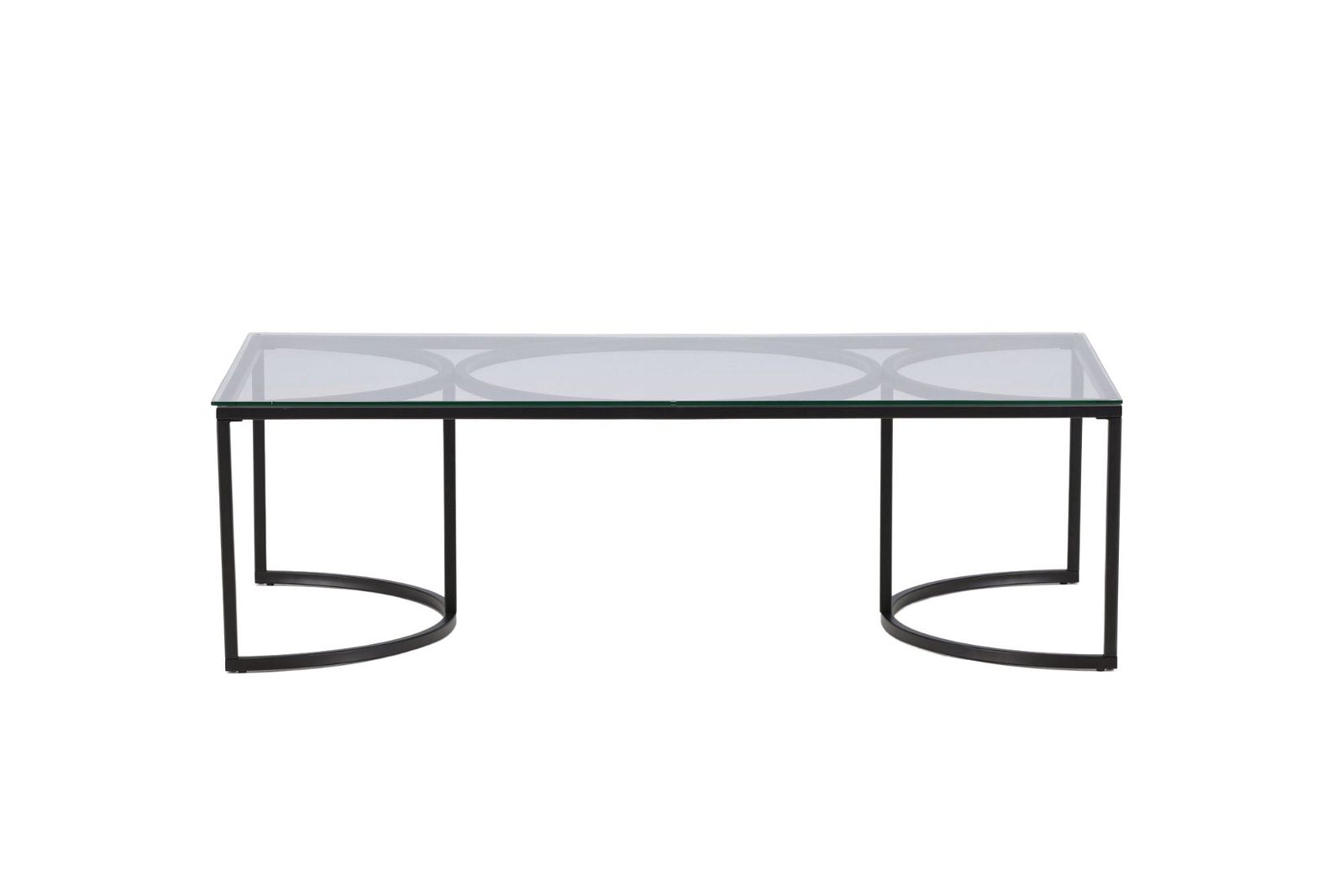 Skanör Sofa Table Rectangular - Black / Clear glass - vivahabitat.com