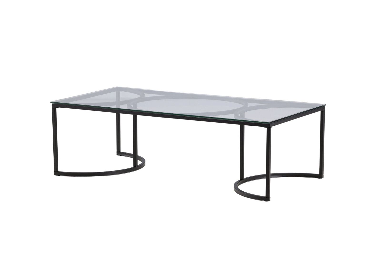 Skanör Sofa Table Rectangular - Black / Clear glass - vivahabitat.com