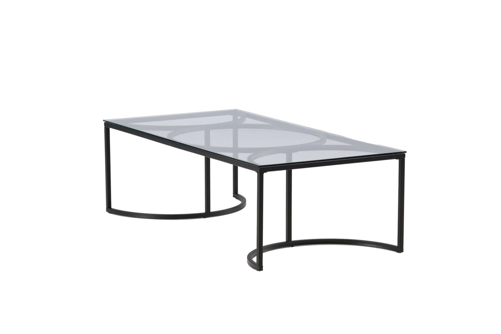 Skanör Sofa Table Rectangular - Black / Clear glass - vivahabitat.com
