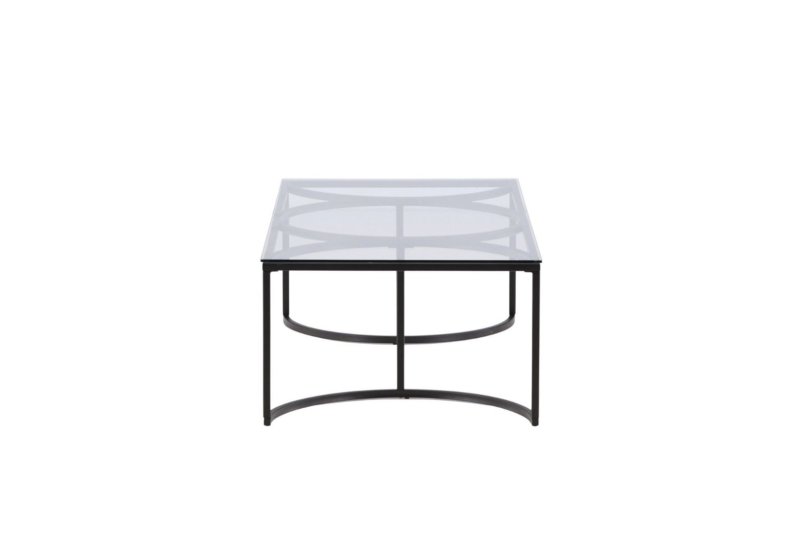 Skanör Sofa Table Rectangular - Black / Clear glass - vivahabitat.com