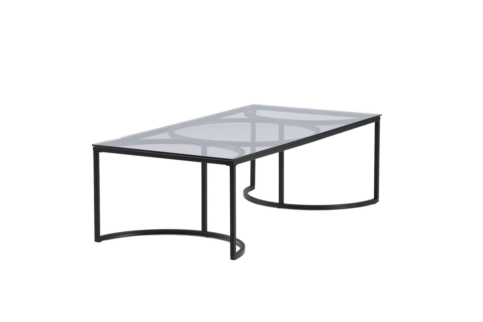 Skanör Sofa Table Rectangular - Black / Clear glass - vivahabitat.com