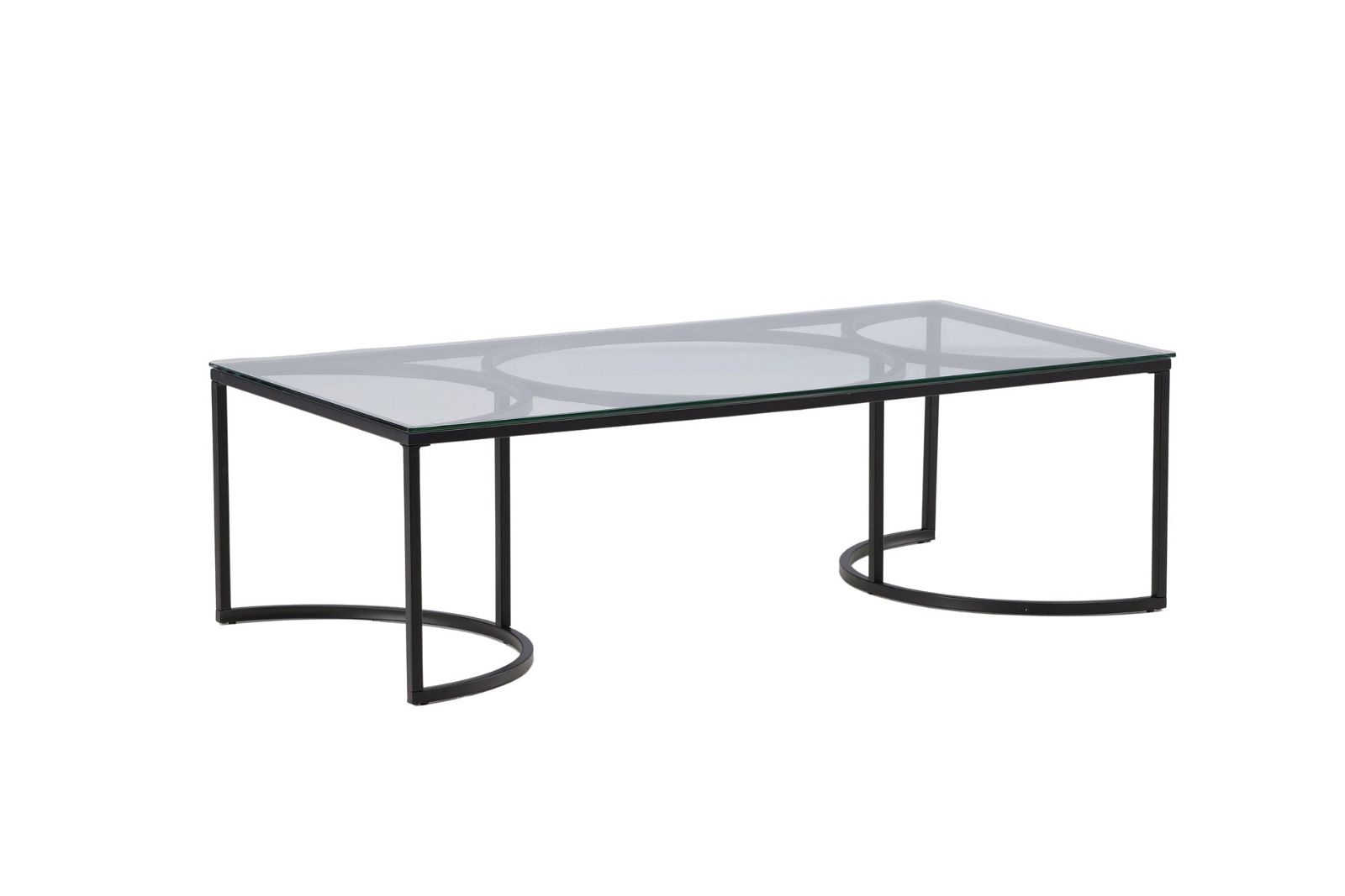 Skanör Sofa Table Rectangular - Black / Clear glass - vivahabitat.com