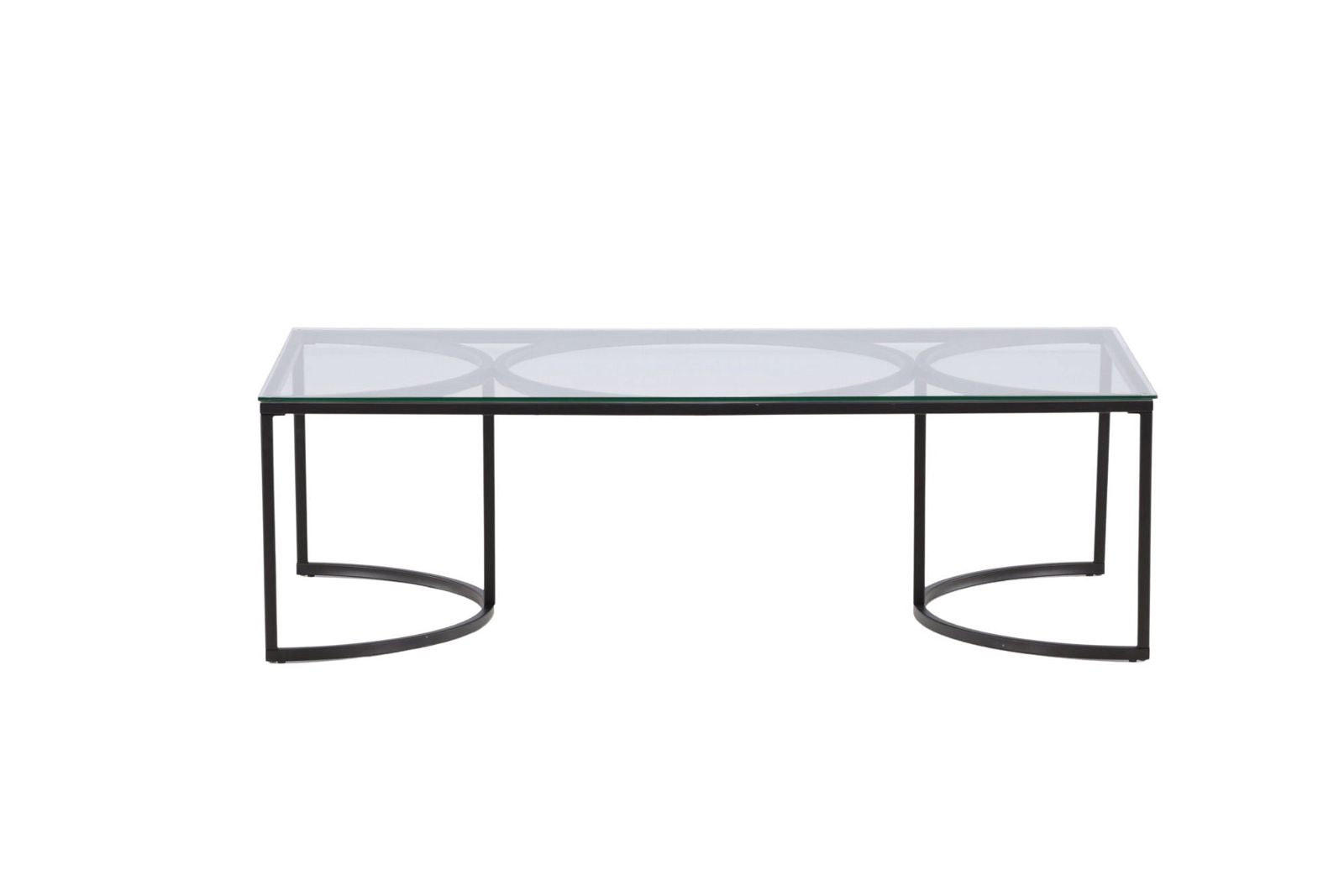 Skanör Sofa Table Rectangular - Black / Clear glass - vivahabitat.com